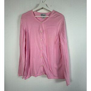 Lilly Pulitzer Womens Pink Button-Front Knit Cardigan Sweater XL Lightweight